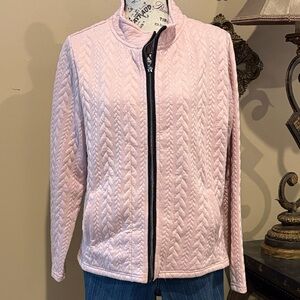 Onque Casuals Jacket Quilted Zipper closure chevron pattern Women's Pink LP